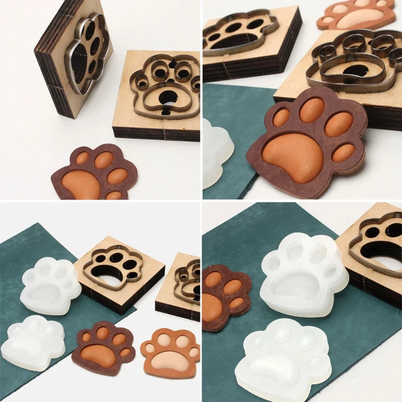 

1 Set Leather Craft Dog Paw Key Ring DIY Pendant Shape Modeling Wooden Mold Die Cutting Mould for DIY Art Crafts