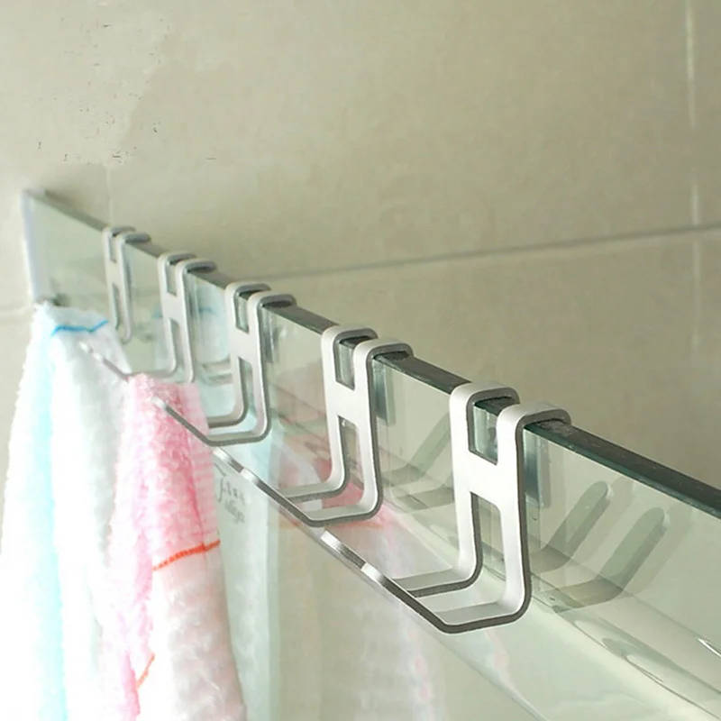 

1pcs Space Aluminum Towel Rack Hanger Key Holder Clothes Bathroom Organizer