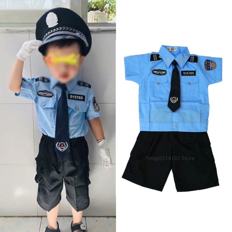 Костюм для косплея на Хэллоуин униформа дорожного полицейского мальчиков и