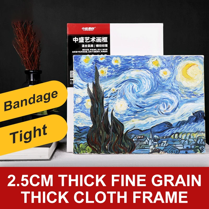 

Oil Picture Frame 2.5cm Thick Fine Linen Blend Coated Canvas Frame Oil Painting Board 30/40cm Art Supplies