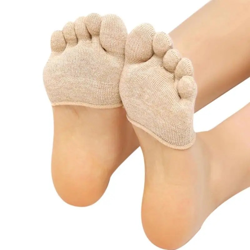 

3 Pairs/Lot Women Yoga Socks Women Invisible Yo-ga Socks Slip Toe Socks Half Grip Heel Five Finger Non Cotton Yoga Sock