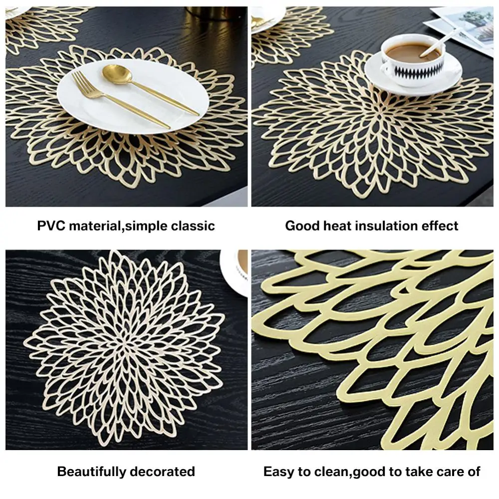 2021 Napkin Cookware Mat Kitchen Accessories Christmas Pvc Placemat Table Heat-resistant Hollow Coaster | Дом и сад