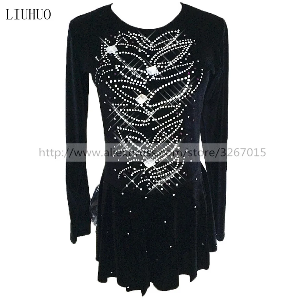 Платье для фигурного катания женщин и девочек платье на коньках из черной