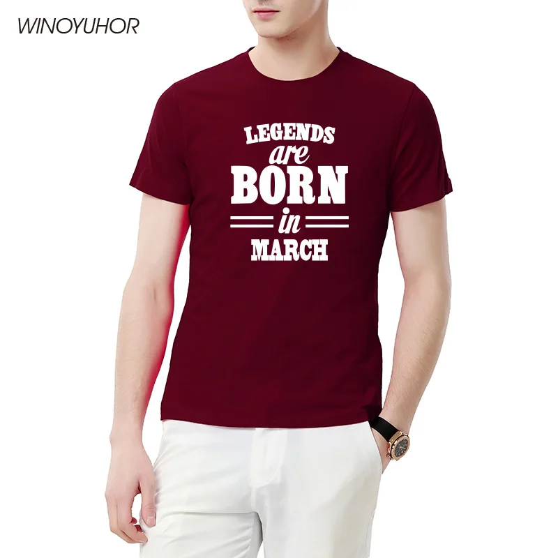 

Legends Are Born In March Funny Birthday Gift Tshirt Mens 2023 New Summer Fashion Short Sleeve T Shirt Hipster Tops