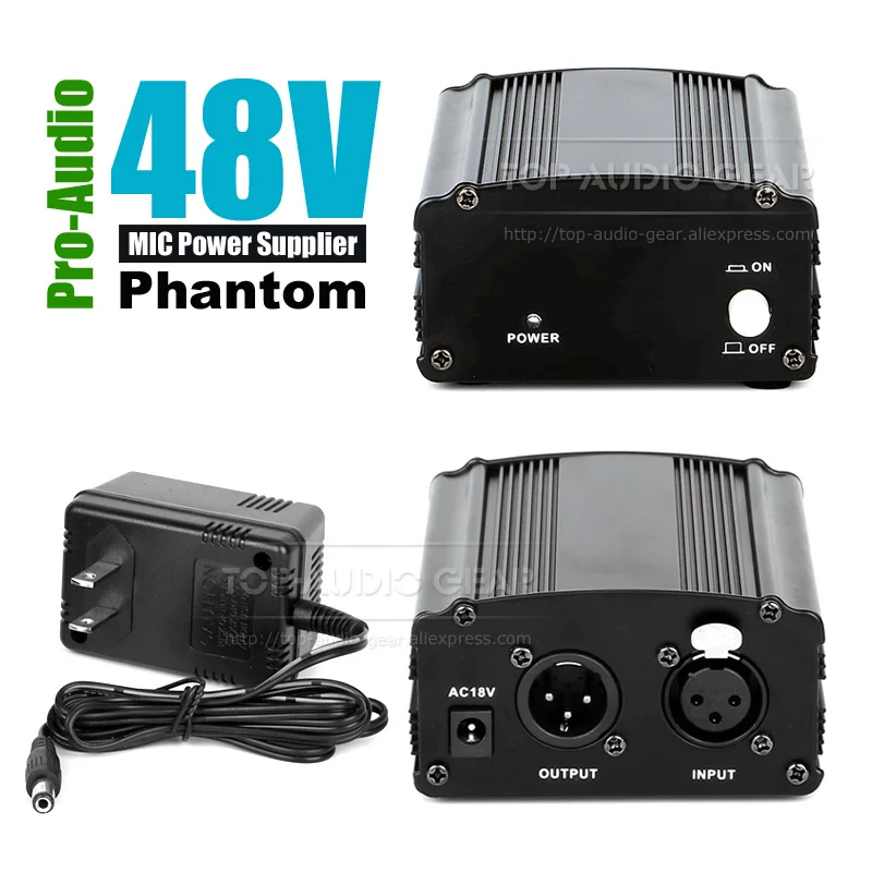 48В DC Выход Запись микрофон фантомный источник питания для Behringer T 47 1 B Pro