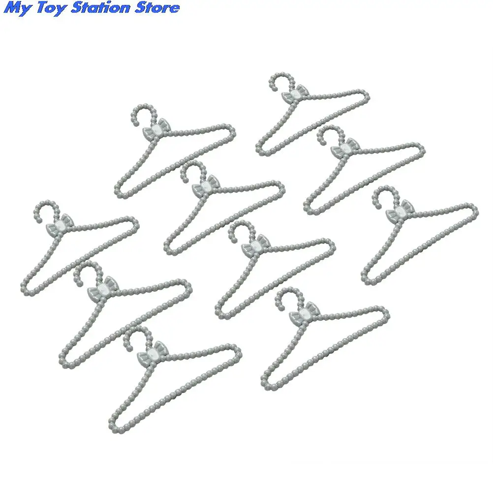 10 шт./лот аксессуары для кукол милые серые мини Вешалки платья Одежда Аксессуары