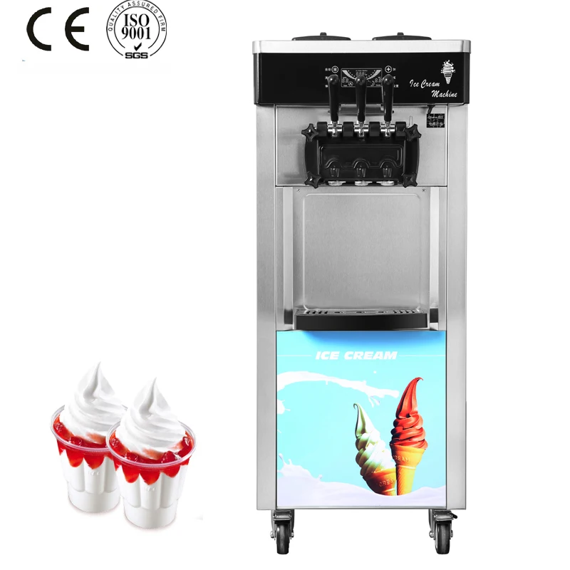

3 Flavor 304 Stainless Steel Professional Frozen Yogurt Soft Ice Cream Machine
