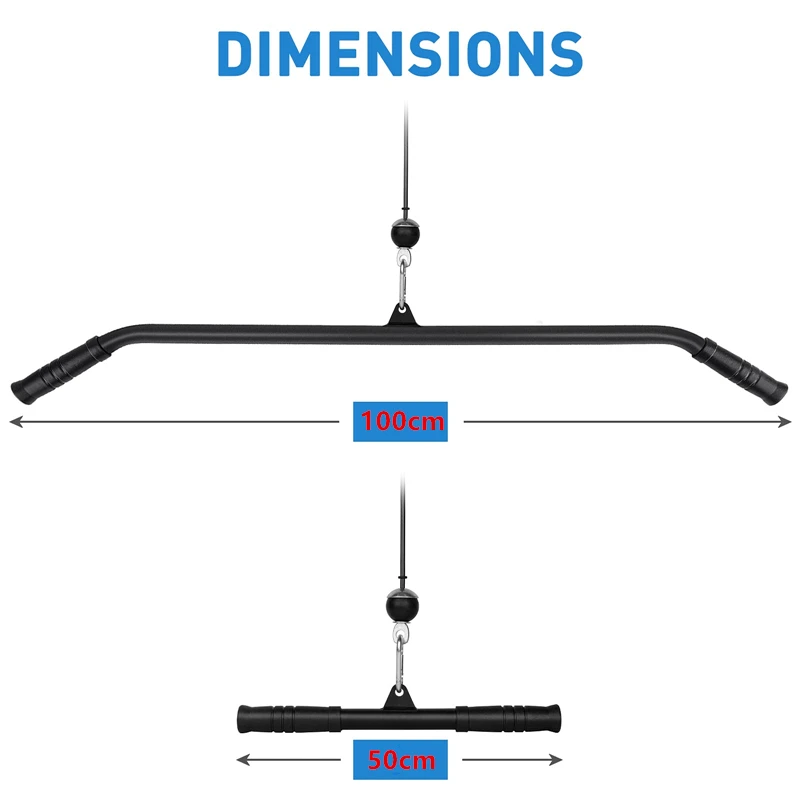 50cm 100cm LAT Pulldown Bar Pulley Cable Machine Attachments Home Gym Triceps Press Down Back Muscles Workout Handle - купить по