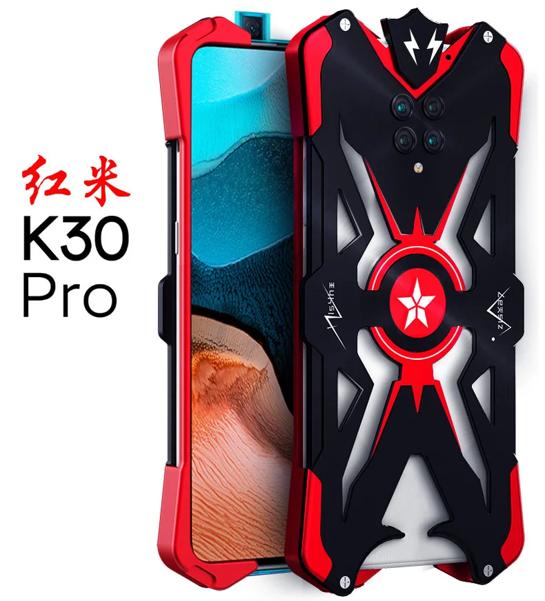 

Aluminum Armor Thor Case For Xiaomi Redmi K30 Pro Case Cover The Flash Iron Man Phone Protective Shell Skin Bag
