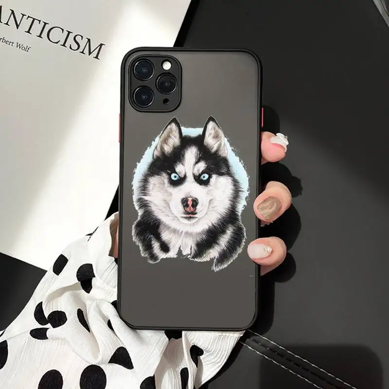 

Husky Kawaii Wolf cute Phone Cases matte transparent For iphone 7 8 11 12 plus mini x xs xr pro max cover