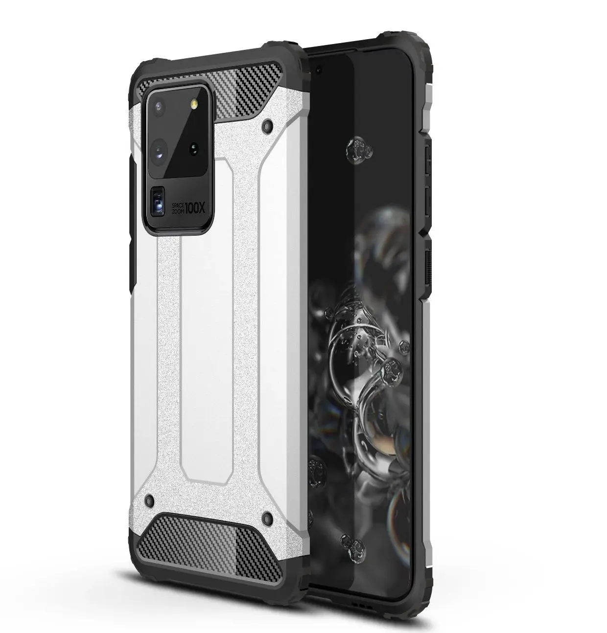 

Phone Case For Samsung Galaxy Note 20 S20 Plus Ultra FE Luxury Anti-fall Heavy Protection Two in one Rugged Armor PC Back Cover