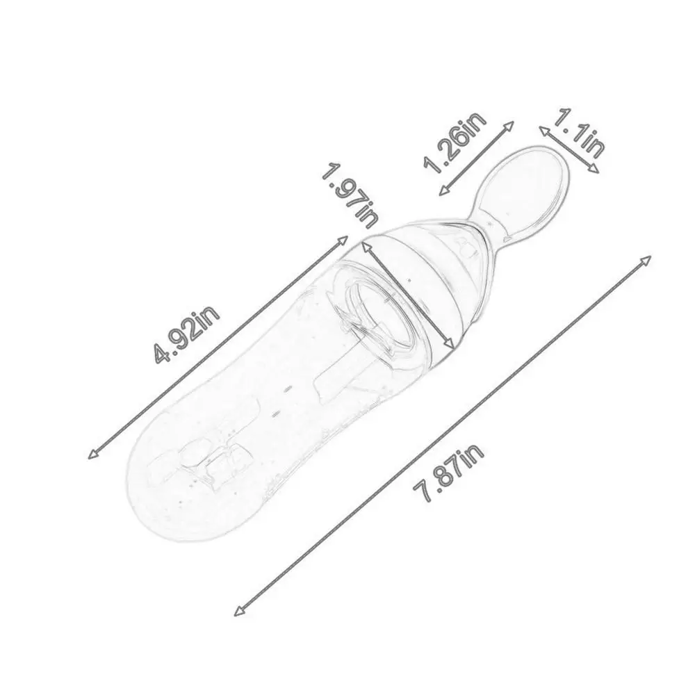 

1Pcs Baby Rice Paste Bottle with Spoon Feeder Food Grade Silicone For Baby Squeeze Rice Paste Bottle