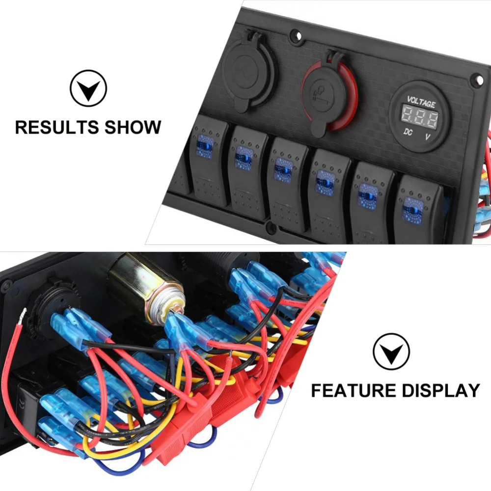 

1 Set 8 Gang Waterproof Rocker Switch Panel for RV Car Vehicles Truck Boat