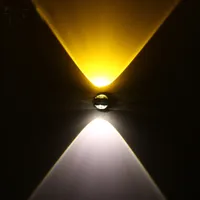 Modern Wall Sconce Lights Crystal Convex Lense Up And Down Aluminum Lighting Fixture 2W 6W Wall Lamp For Home Room Decoration