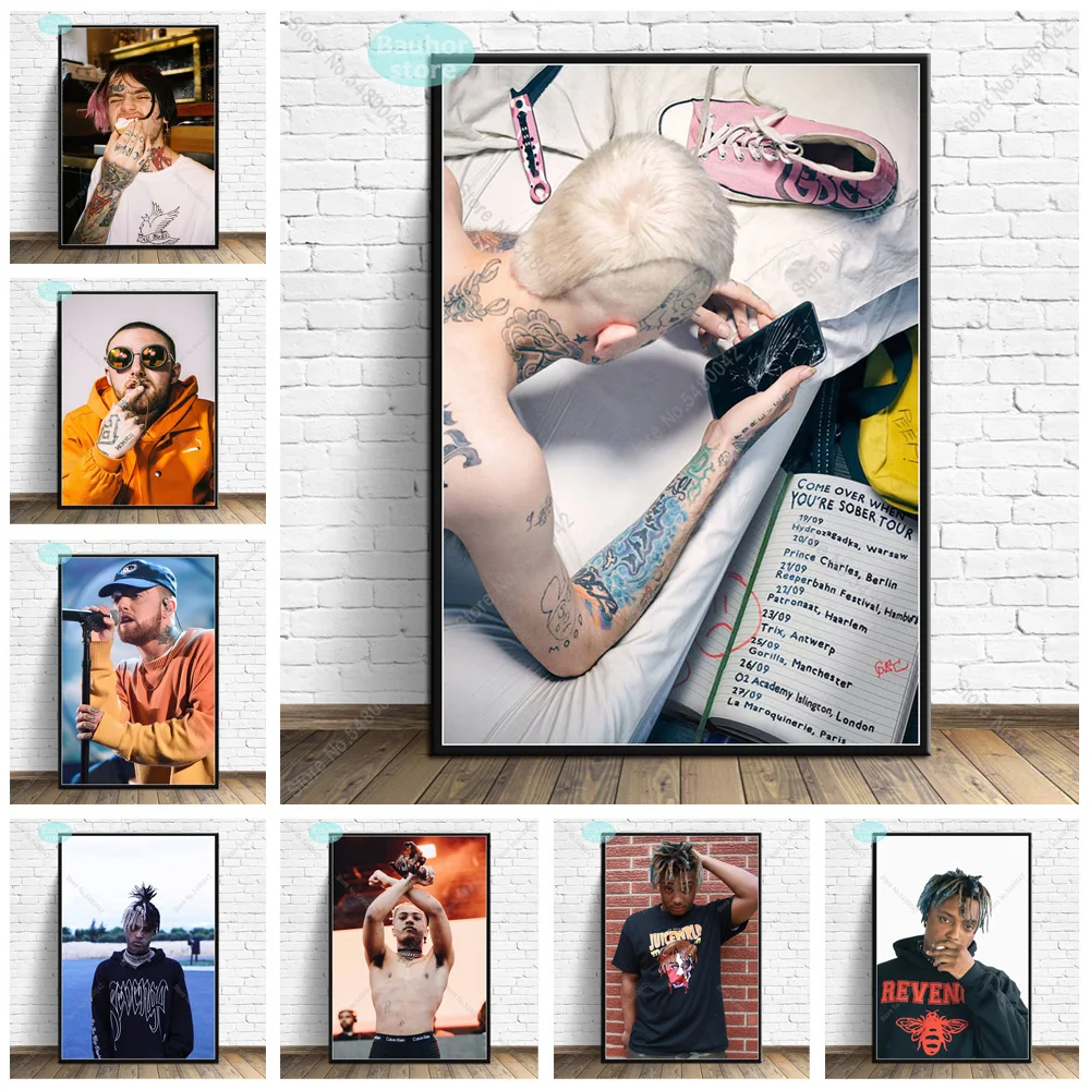 Постер Lil Peep XXXTentacion RIP Dead Rapper Mac Miller Juice WRLD холст постеры и печать настенное