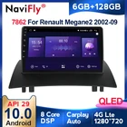 Автомагнитола NaviFly 7862, 6 + 128 ГБ, 1280*720, Android 10, для Renault Megane 2 2002 - 2009