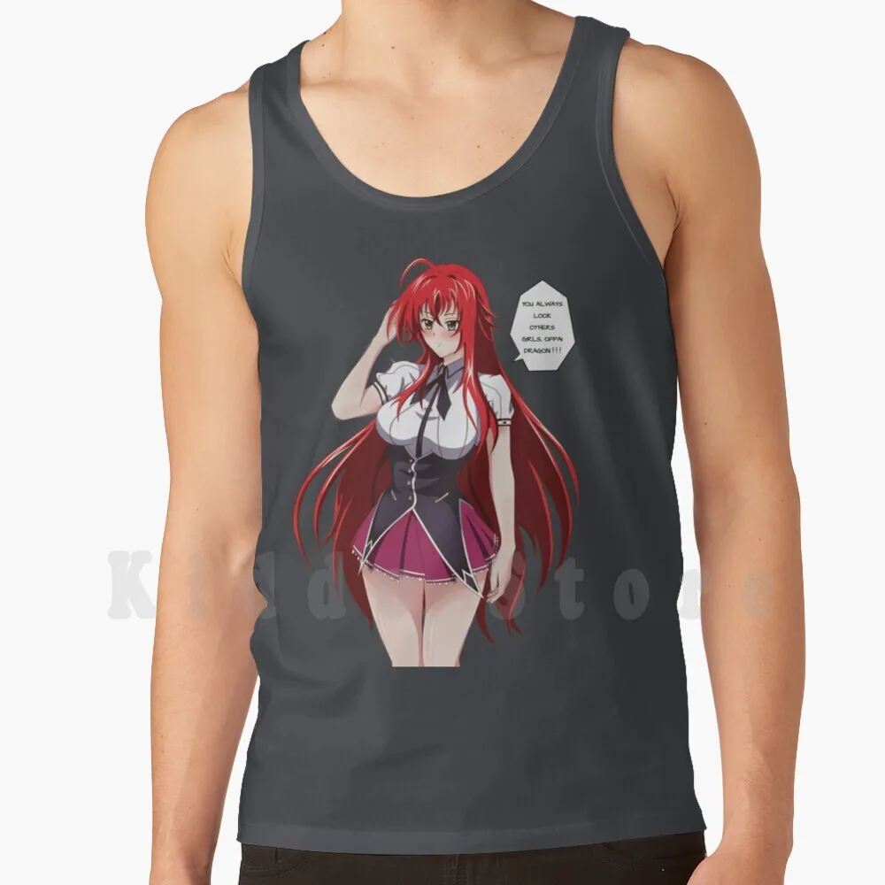 

Майка ricias Gremory Fanart из старшей школы Dxd, жилет из 100% хлопка для старшей школы Dxd Fanart, аниме Oppai Rias Gremory
