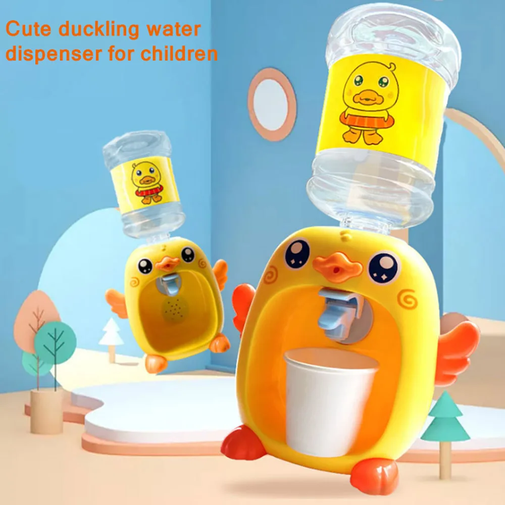 детская кухня Мини диспенсер для воды кухонная игрушка с желтой уткой имитация