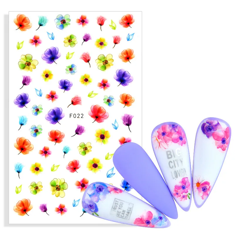 

1PC 3D nail sticker Butterfly flower pattern letters Stickers for manicure DIY Stickers for manicure