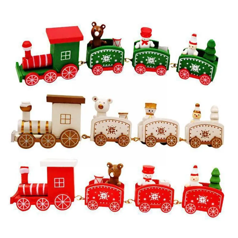 

Merry Christmas Wooden Train Decoration Home Christmas Year Ornament Santa New Toys Gifts Happy 2022 Gifts Claus Party Kids X2T7