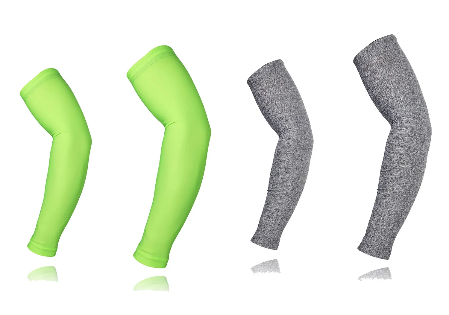 2pairs green grey ARSUXEO рукава для велоспорта, теплые Рукава для рук, MTB, для бега, велосипеда, баскетбола, УФ-защита, рукава для рыбалки, гольфа, унисекс, быстросохнущие, XTN01 - Цвет: 2pairs green grey