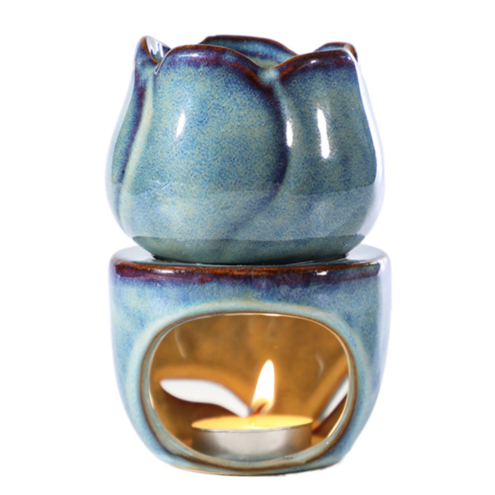 

Ceramic Scent Essential Oil Burner Lavender Fragrance Aromatherapy Diffuser Candle Holder For Home Decor