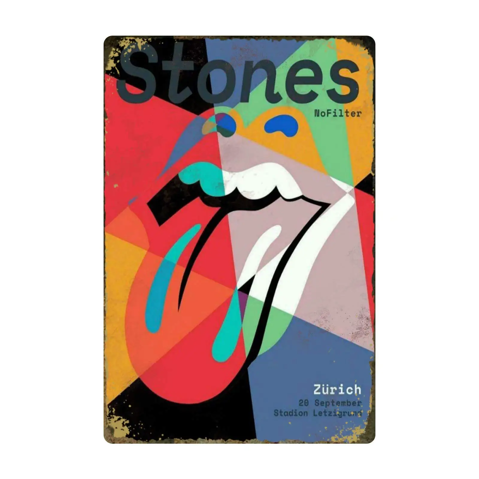 

The Story of The Rolling Stones Metal Tin Sign Vintage Rock Band Art Sign Home Coffee Music Wall Decor 8x12 Inch