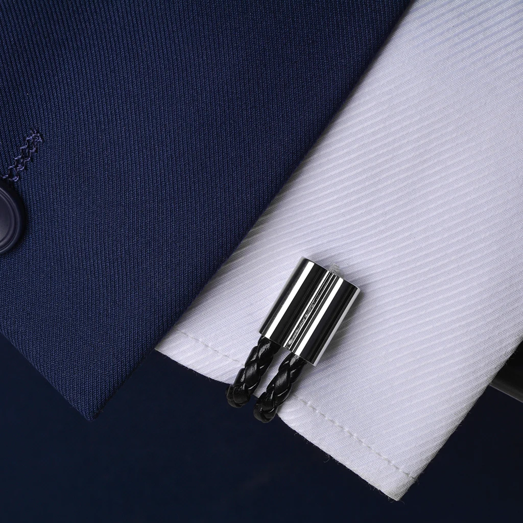 SAVOYSHI классические кожаные запонки для мужчин бизнес подарок металлические отца