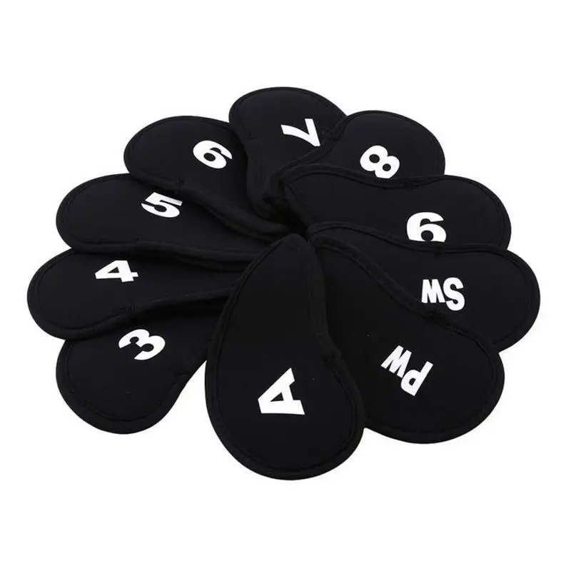 

10Pcs/set Golf Iron Covers Iron Golf Club Protective Iron Golf Golf Protector Black/Red/Blue Accessories Club H2D1
