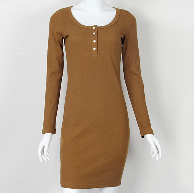 M0047 Khaki Красное платье, вечерние, сексуальные, тонкие, на пуговицах, платье, посылка, для женщин, для клуба, осень, вязанное, карандаш, офисное платье, бодикон, женское платье, PL737G - Цвет: M0047 Khaki