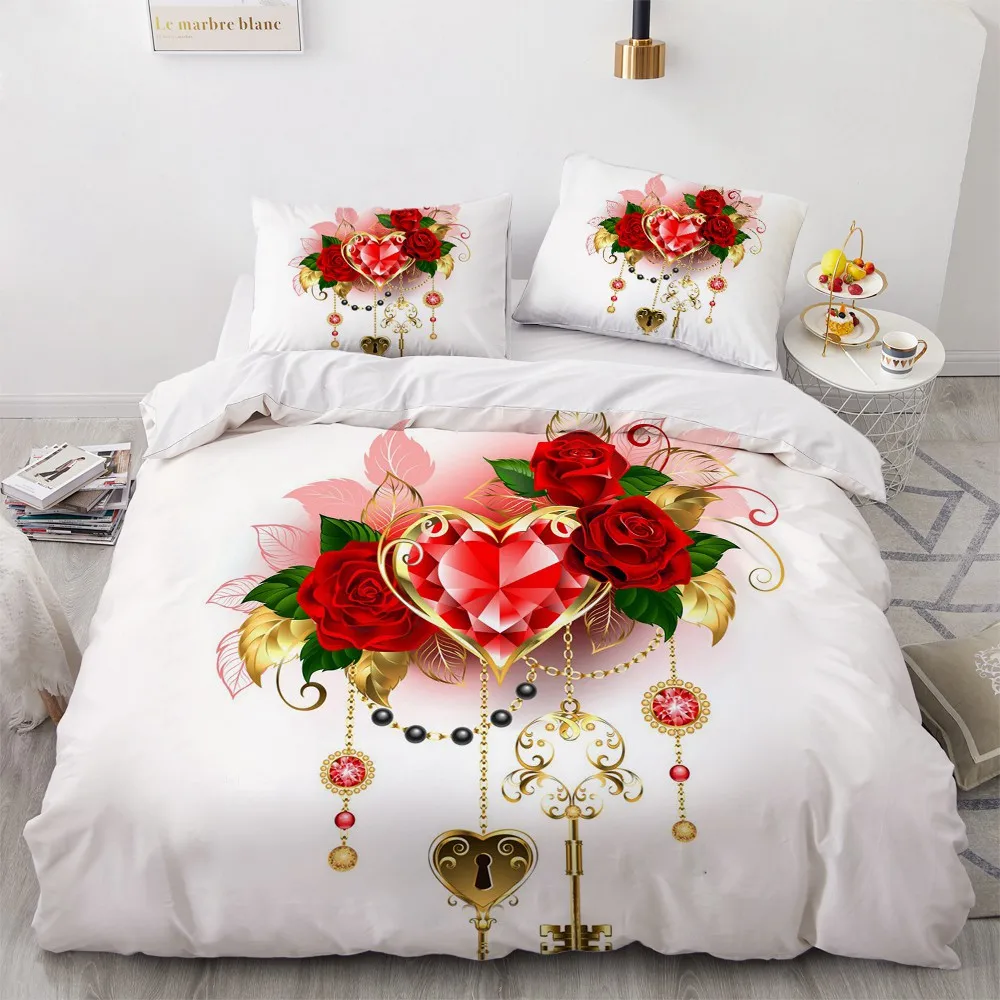 

3D Butterfly Duvet Cover Set Colorfiul Quilt Covers Pillowcase Comforter Shell Custom Bedclothes Rose American Style Bed Linens