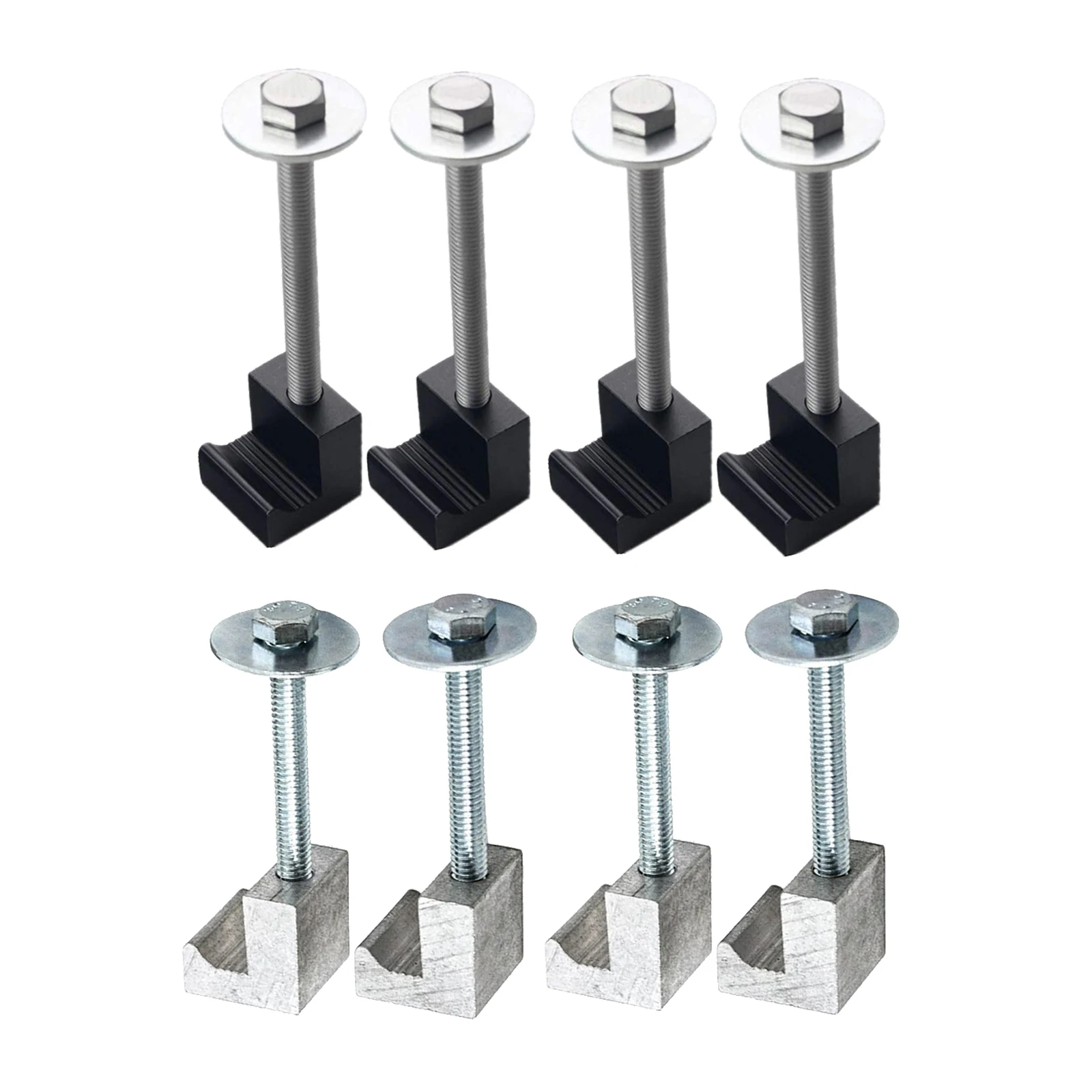 

4PCS Mounting Clamps Truck Accessories Tool Box Tie Downs Holder Durable J Hook Crossover Mount Aluminum Alloy Pickup Fixing