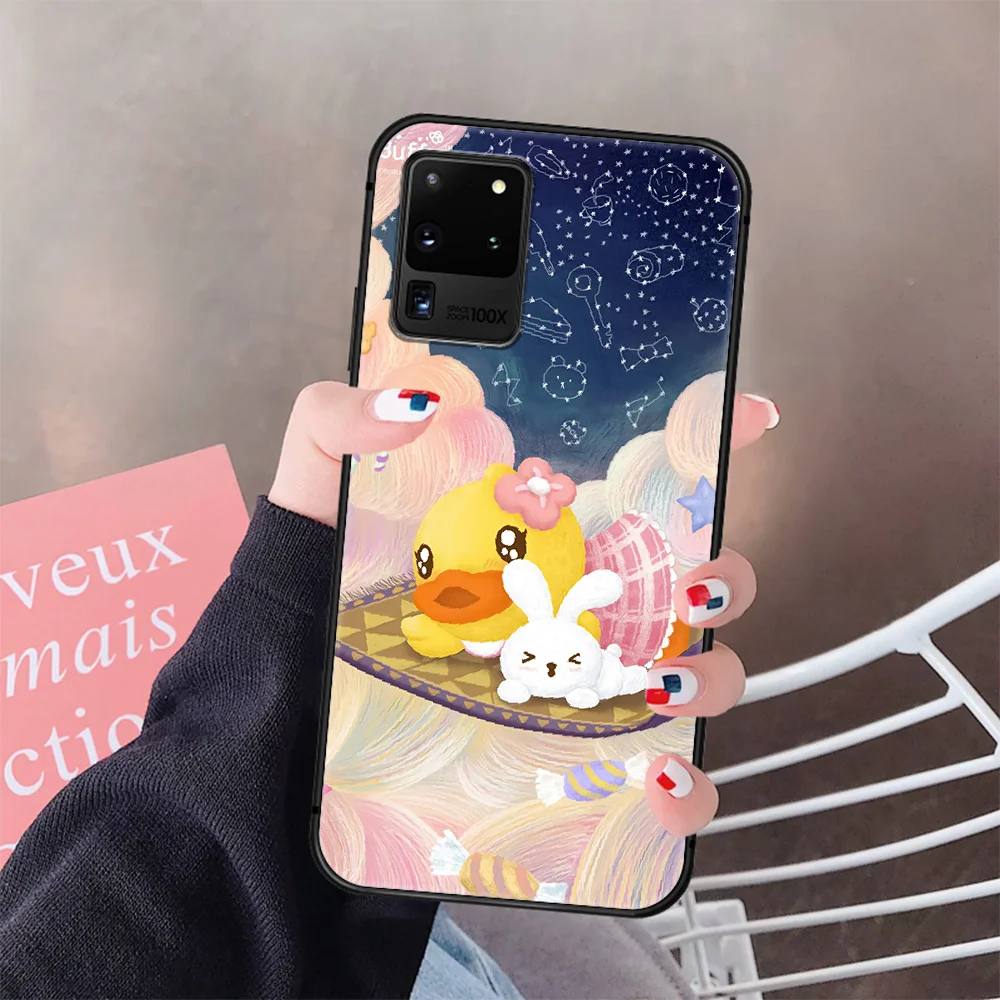 

Cartoon Cute Duck B Yellow Phone Case Cover Hull For Samsung Galaxy S 6 7 8 9 10 e 20 Edge Uitra Note 8 9 10 Plus black Shell