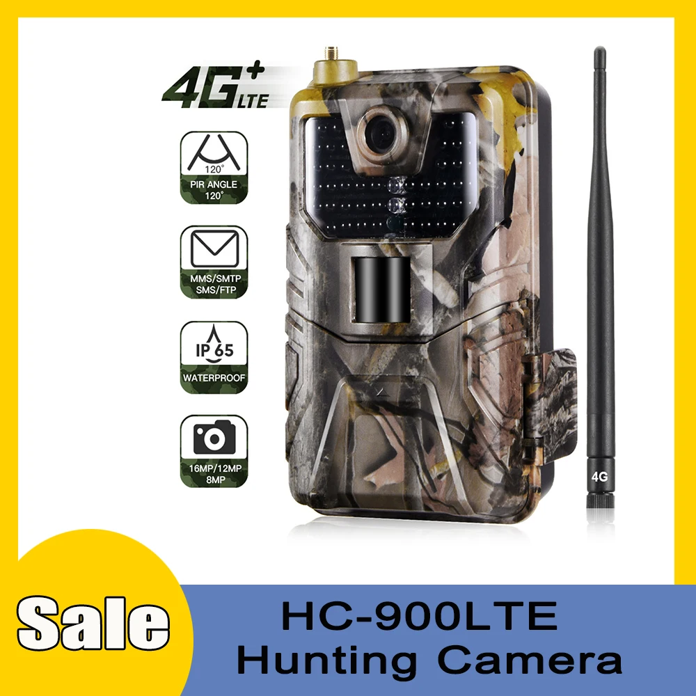 

Trail Camera HC900lte Wildlife Hunting Camera 4G 20MP FTP SMTP MMS SMS Email 1080P Infrared Night Vision Wild Surveillance Cam
