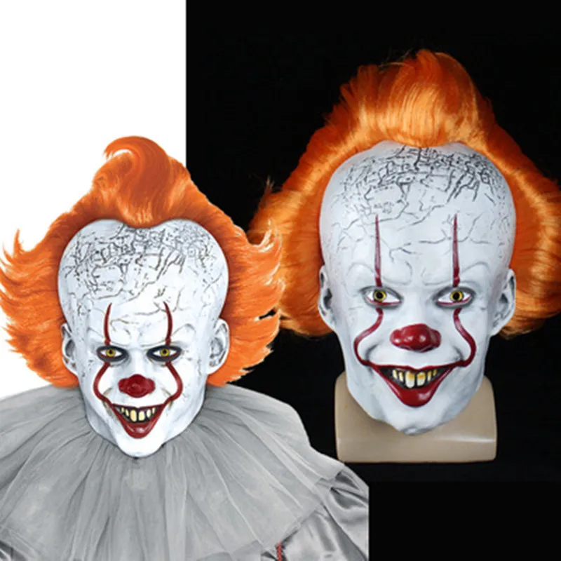 Pennywise Джокер маска Стивен Кинг It Chapter два 2 ужасов клоун Косплей латексный шлем