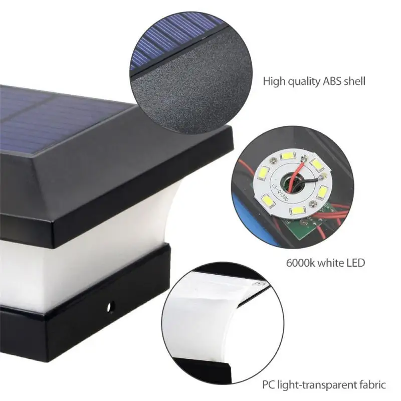 

Waterproof Lawn LED Solar Light Outdoor Solar Lamp Solar Column Head Solar Powered Sunlight Street Light For Garden Decoration