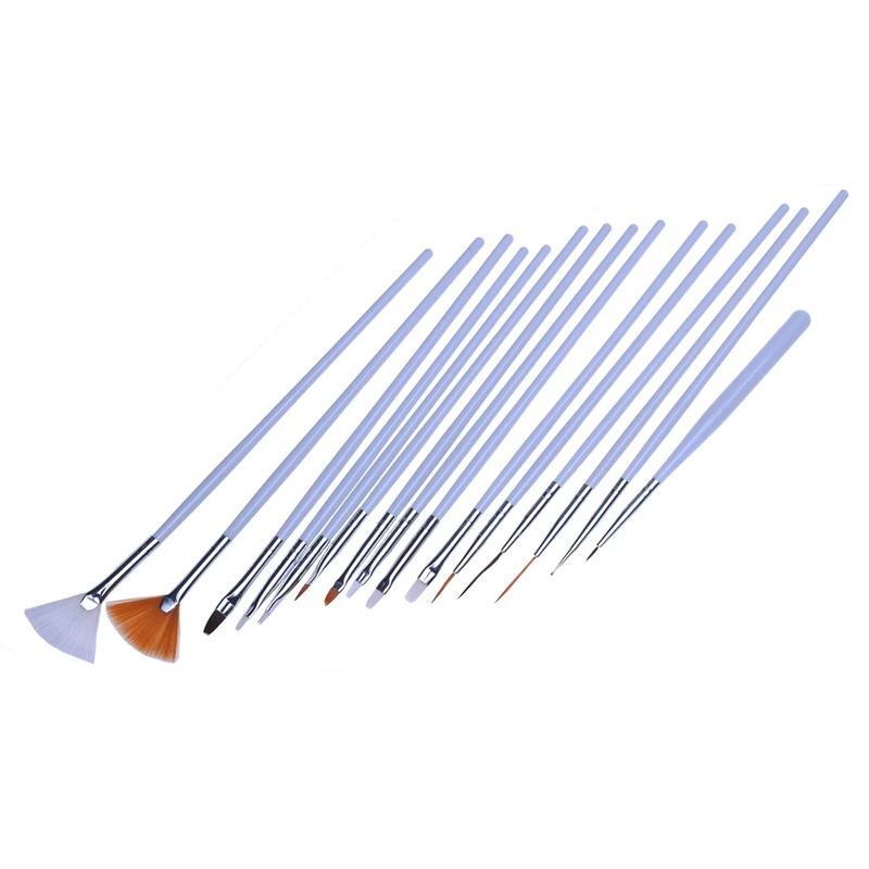 20Pcs Nail Art Design Set Dotting Painting Polish Brush Pen & 5Pcs Polishing Tofu Block | Красота и здоровье