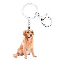dog acrylic golden retriever keyring fashion keychains mens car key chain ring drop xmas boyfriend gift for women girls keyring
