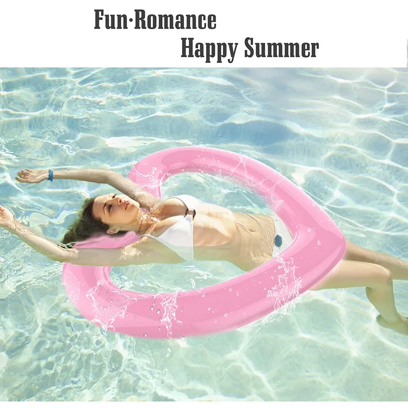 

Inflatable Swim Ring Heart Shaped Float Raft Wear-resistant Thicken Safe Water Toys SM