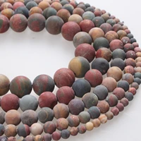 natural stone beads matte variegated picasso stone frosted round loose beads 4 6 8 10 12mm for bracelets necklace jewelry making