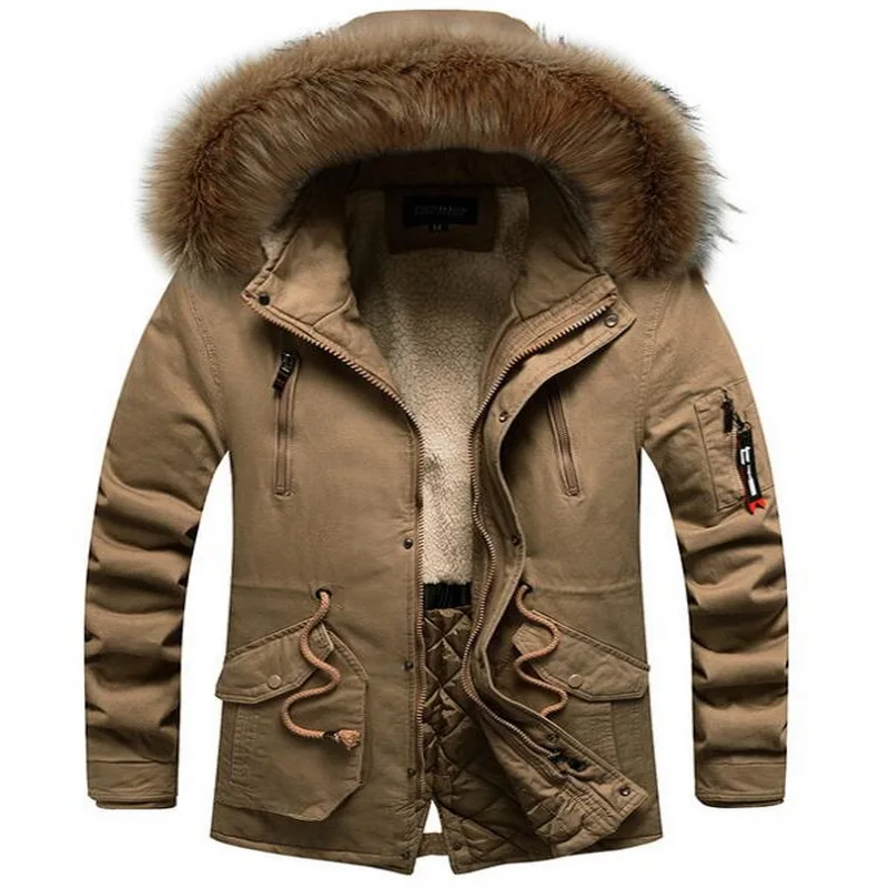 New Winter Warm Men Parkas Jackets Winter New Men Fur Collar Hooded Parka Coats Thick Male Outwear Men Overcoats X-Long Parkas