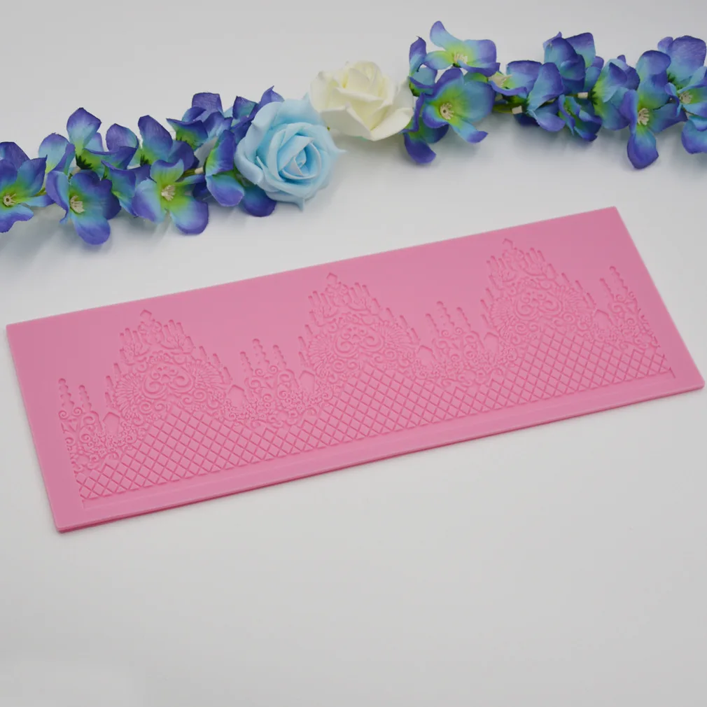 Новый большой размер Корона кружева коврик силиконовая форма для кексиков формы