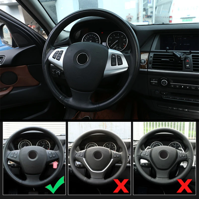 Пара декоративных накладок на рулевое колесо из АБС-пластика для BMW X5 X6 E70 E71 E72