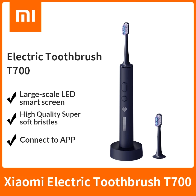 

NEW 2021 Newest Xiaomi Mijia Sonic Toothbrush T700 for Adult Timer Brush APP Control IPX7 Waterproof Smart Electric Toothbrush