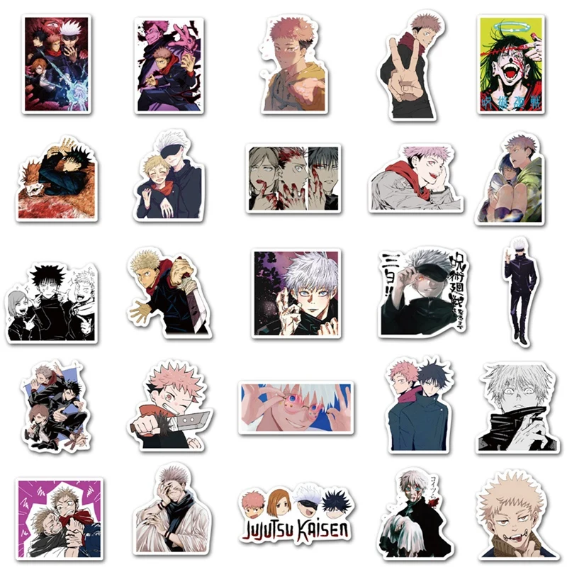 

50pcs Anime Jujutsu Kaisen Sticker Sorcery Fight Itadori Yuuji Stickers Waterproof Decals Skateboard Sticker For Laptop Suitcase