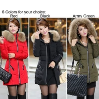 womens winter thicken keep warm down zipper jacket long cotton padded outwear