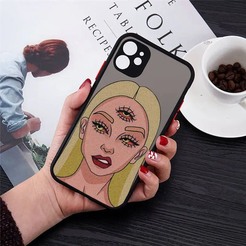 

Devil Woman Bad girl smoke eyes luxury design Phone Case matte transparent For iphone 7 8 11 12 plus mini x xs xr pro max cover