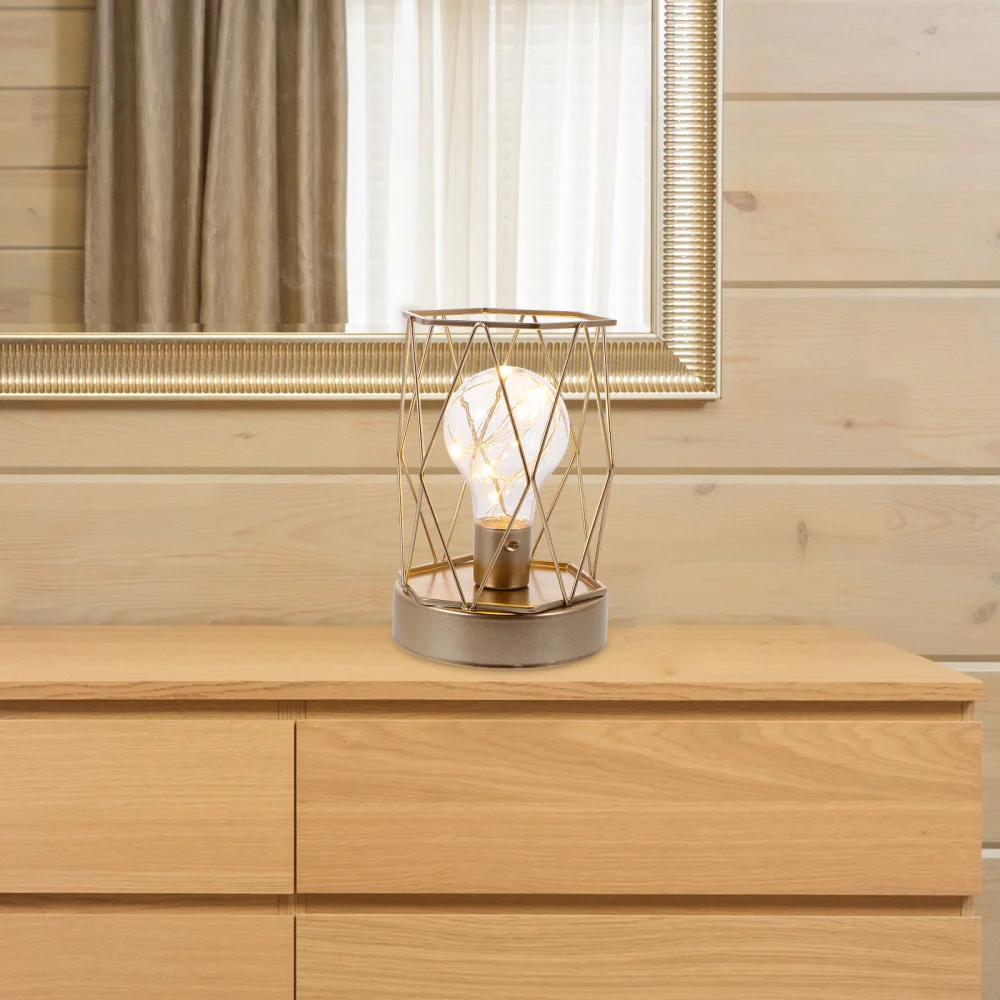 

Iron Art Night Light Nordic Style Decorative Table Lamp Bedside Lamp Battery