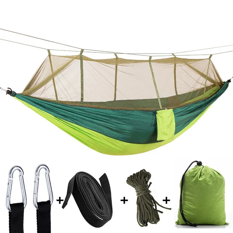 

Double 210T Nylon Anti-mosquito Parachute Cloth Aerial Camping Tent Outdoor Mosquito Net Hammock Sleeping Swing