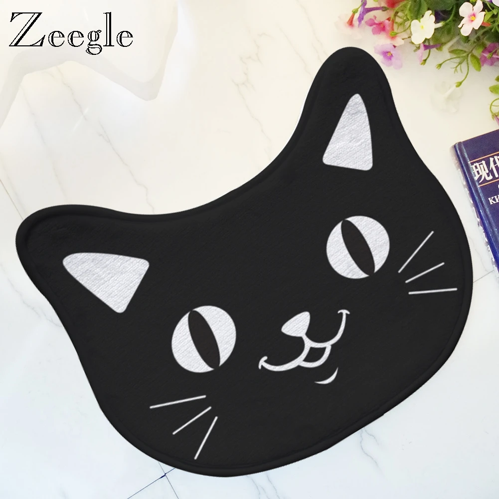 

Zeegle Cartoon Cat Doormat Floor Rug Funny Home Doormat Entrance Rug Anti Slip Foot Mat Kids Room Decor Foot Mat Flannel Carpet
